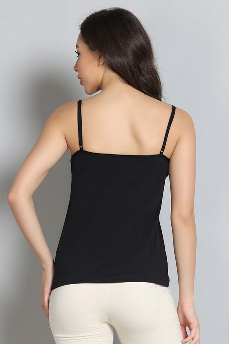Zivame Knit Cotton Camisole - Black Beauty — image 3